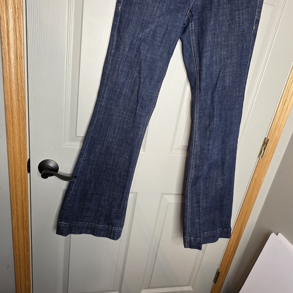 Rock & Roll Ladies Dark Wash Boot Stitch Mid Rise Trousers 27 x 36 Long Tall - Picture 5 of 9